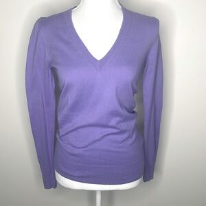 J. Crew Purple L/S V Neck Pullover